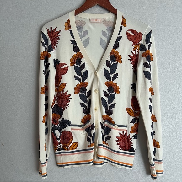 Tory Burch Sweaters - Tory Burch Sweater Printed Madeline Cardigan Sweater Wonderland Vine Size Small